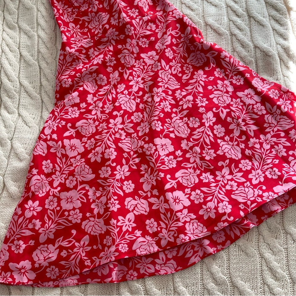 🍓Laundry Silk Floral Printed Halter Neck A-line Midi Dress, Size 4 - Picture 6 of 14